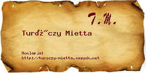 Turóczy Mietta névjegykártya